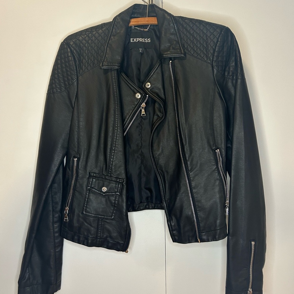 Express black leather jacket size S